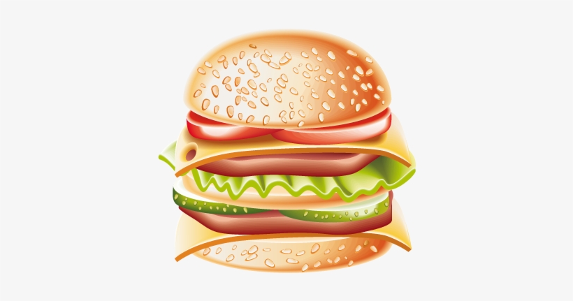 Vinilo Decorativo Hamburguesa Completa - Cartoon Images Of Big Burgers, transparent png