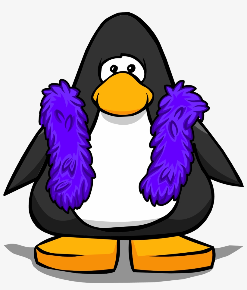 Purple Feather Boa Player Card - Club Penguin Penguin, transparent png