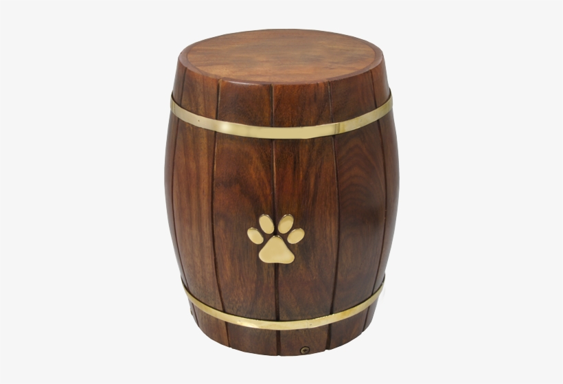Alternate View Of Paw Print Wood Barrel Pet Urn - Barrel Wood, transparent png