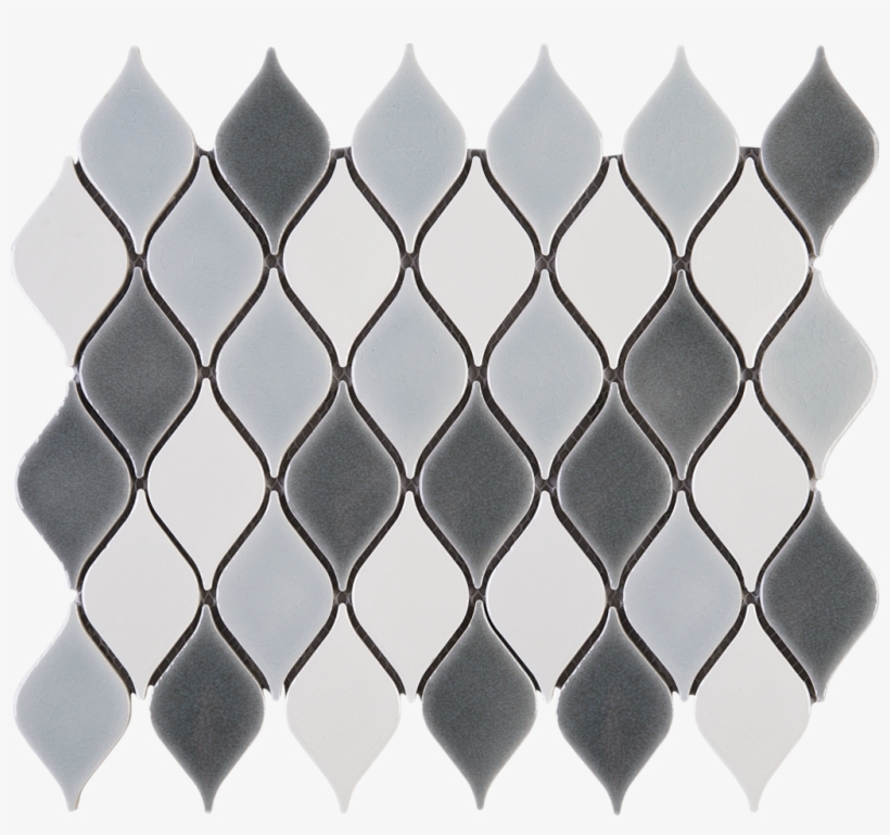 Teardrop Pattern White And Grey Ceramic Mesh Mounted - Teardrop Pattern, transparent png