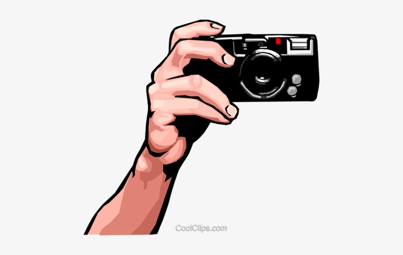 Hand With Camera Royalty Free Vector Clip Art Illustration - Camera Na Mao Png, transparent png