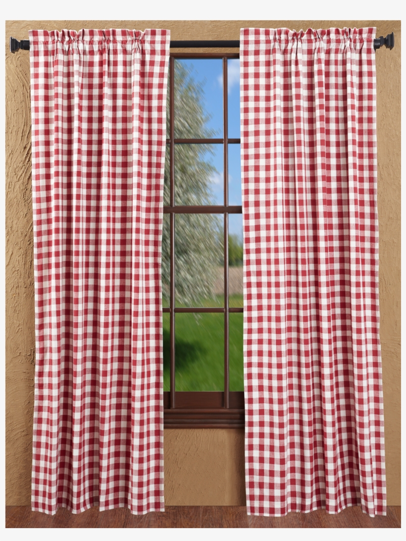 Vhc Brands Buffalo Red Check Panel Lined Set Of 2 Plaids - Buffalo Red Check Panel Lined Set Of 2 84x40", transparent png