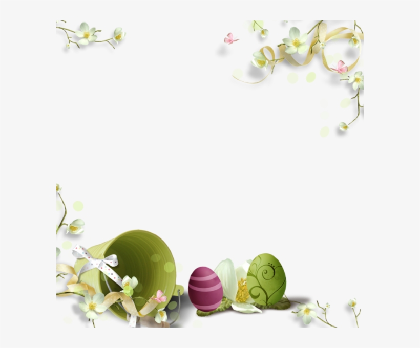 Floral Border - Пасхальный Декор Пнг, transparent png