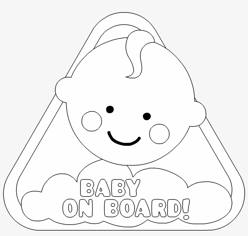 Baby On Board Coloring Page, transparent png