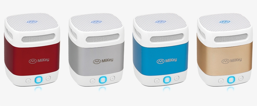 Available In Red, Silver, Blue, And Gold - Miibox Mini Blue Bluetooth ,nfc Speaker With Microphone,built-in, transparent png