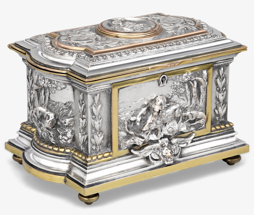 Swiss Silvered Bronze Musical Jewelry Box - Jewelry Box, transparent png