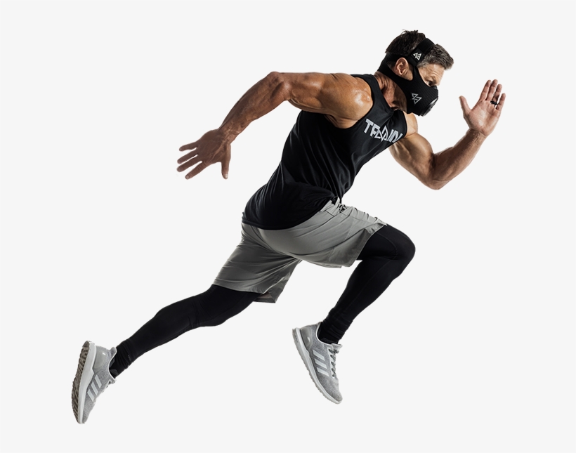 Man Running Wearing Training Mask - Training Masks, transparent png