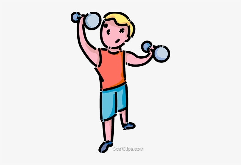 Boy Lifting Weights Royalty Free Vector Clip Art Illustration, transparent png