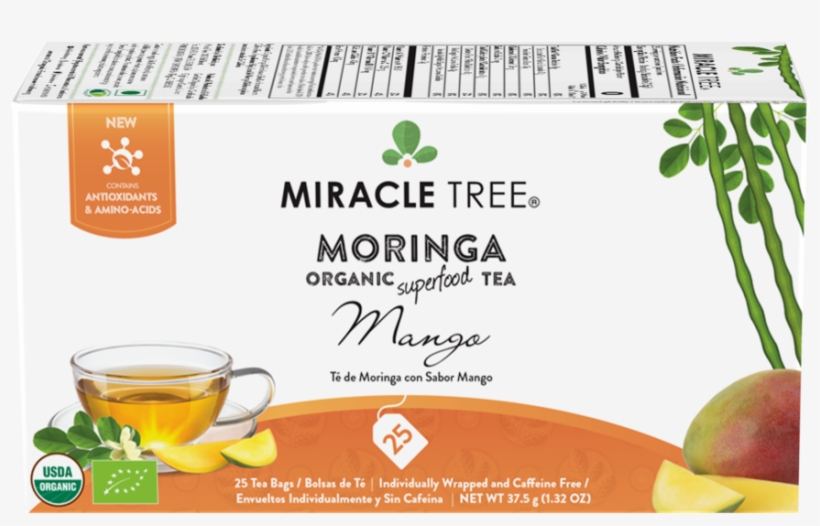 Organic Moringa Superfood Tea, 25 Individually Sealed - Miracle Tree - 6 Count Of Organic Moringa Superfood, transparent png