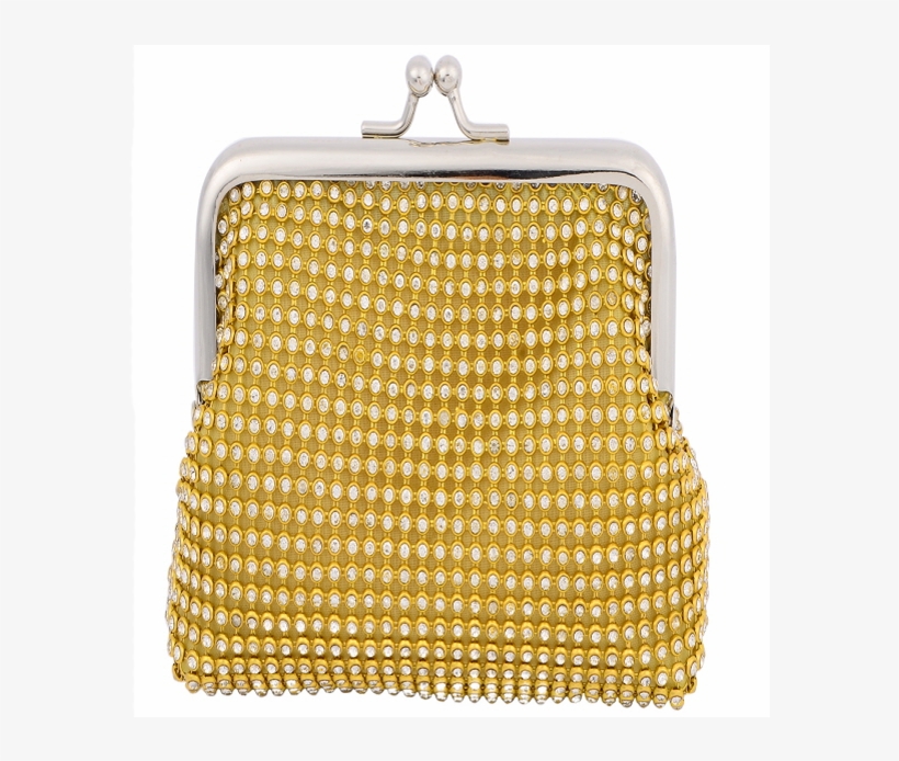 Crystal Rhinestone Classic Pleated Stylish Small Coin - De Young, transparent png
