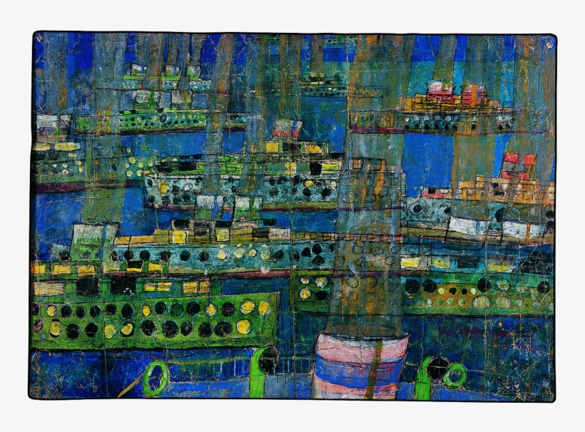 Watercolour And Charcoal On Primed, Crumpled Wrapping - Painting, transparent png