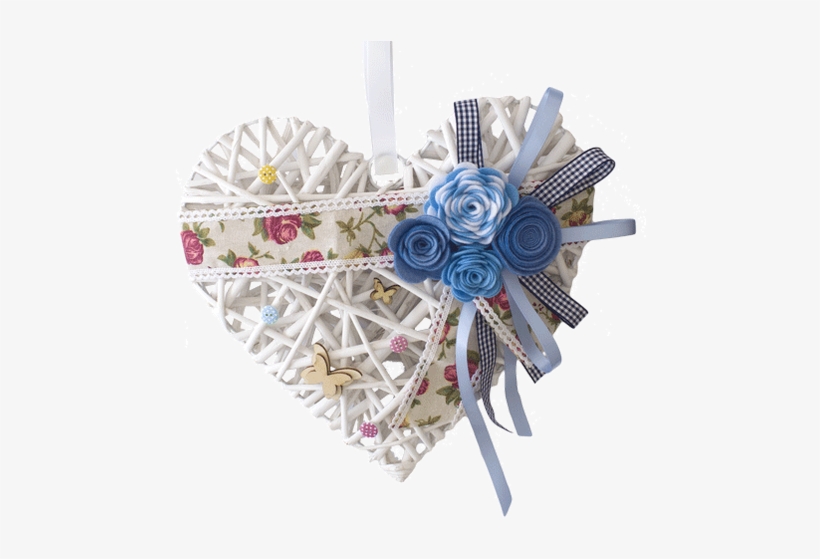 Wicker Hanging Heart - Artificial Flower, transparent png