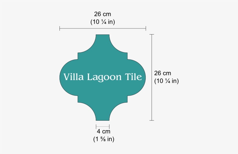 Dimensions Labeled For 26cm Arabesque Classic - Arabesque Tile Dimensions, transparent png