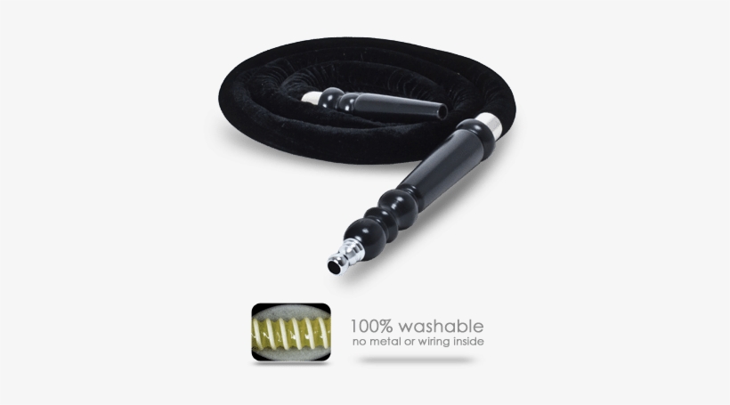 Ultra Wide Velvet Rope Hose Washable Black - Hookah, transparent png