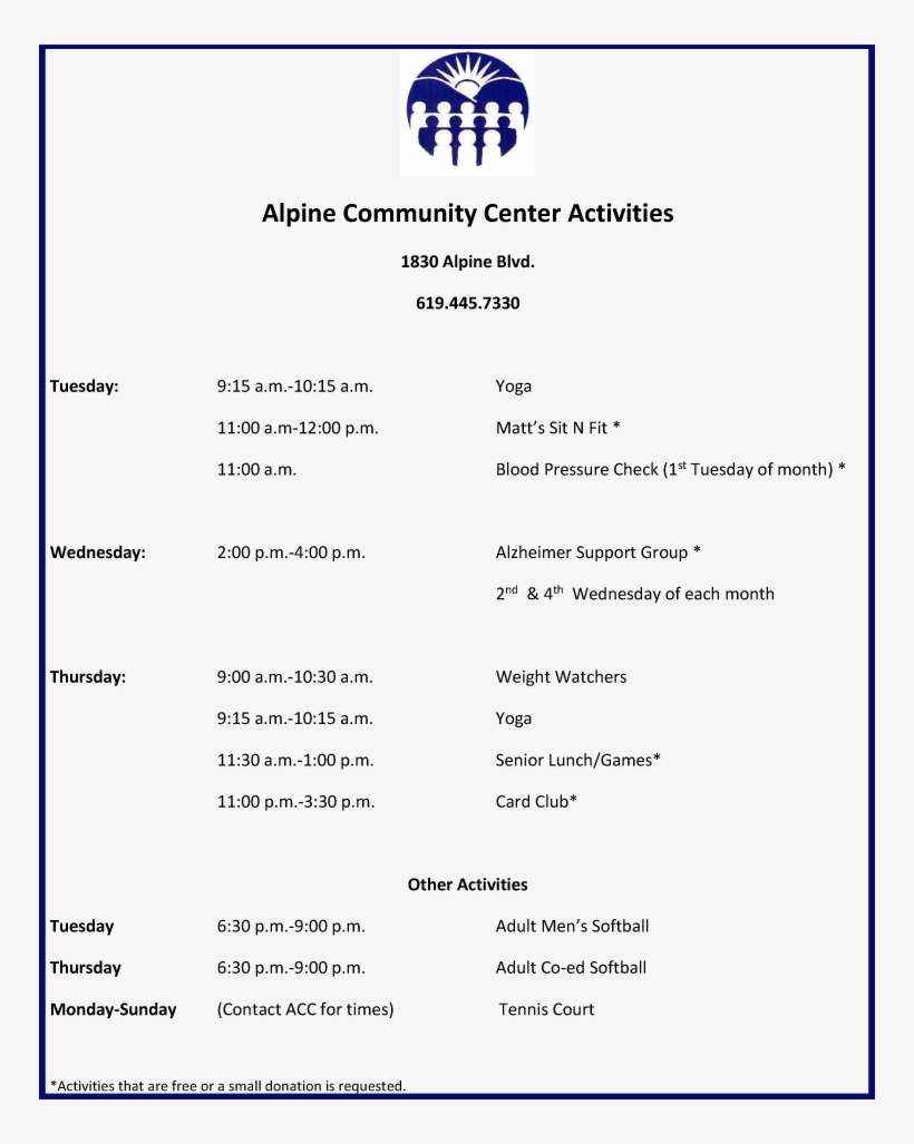 Acc Activities 2017 January - Alpine Community Network, transparent png