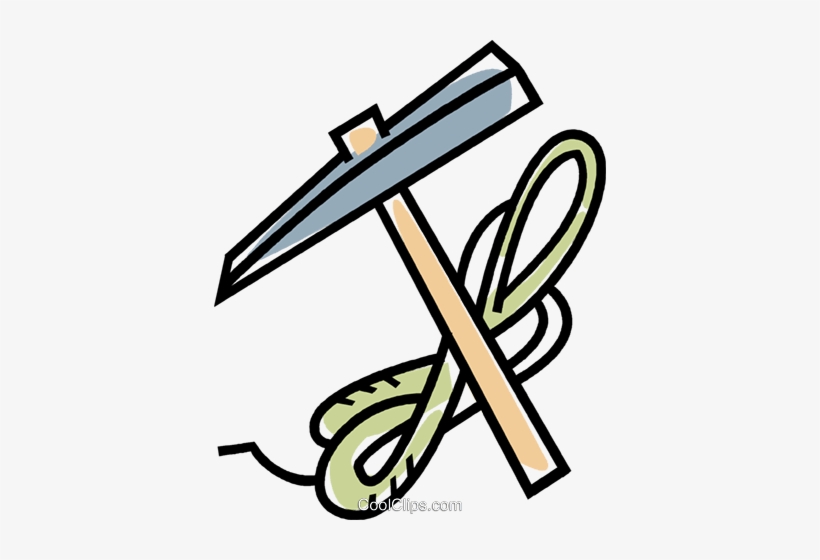 Climbing Pick-axe And Rope Royalty Free Vector Clip - Clip Art Climbing Pick, transparent png
