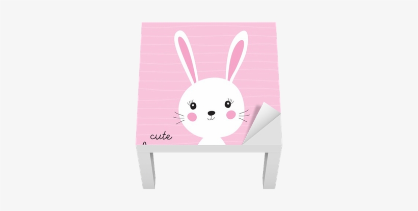 Cute Bunny Vector Illustration Lack Table Veneer • - Domestic Rabbit, transparent png