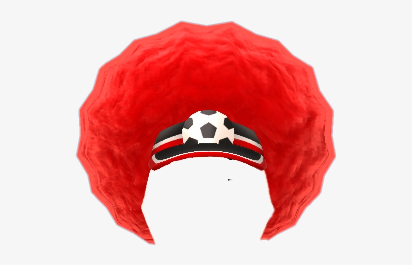 Afro Wig Wigs Hair Soccer Soccerfan Redwig Red - Wig, transparent png