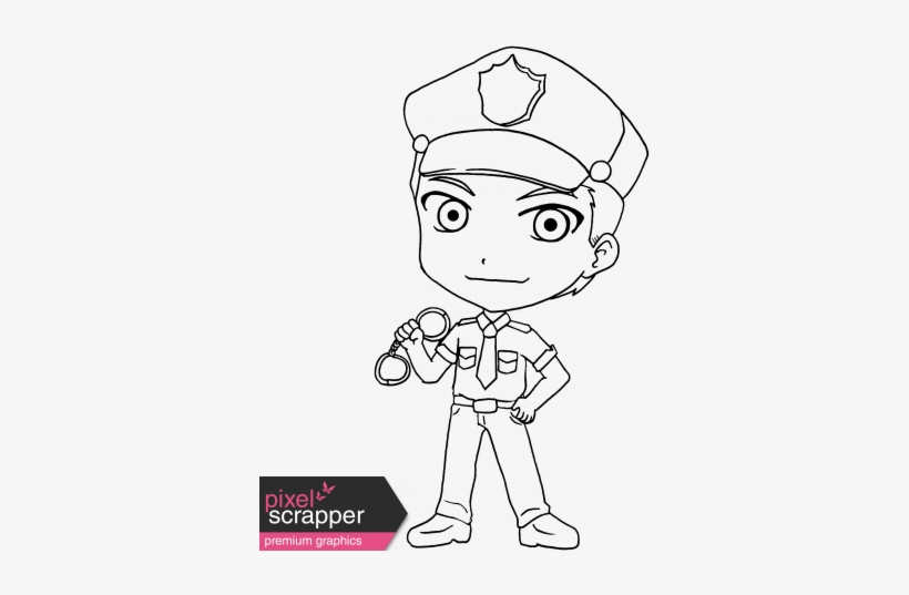People Kit 003 Police Outline - Digital Scrapbooking, transparent png