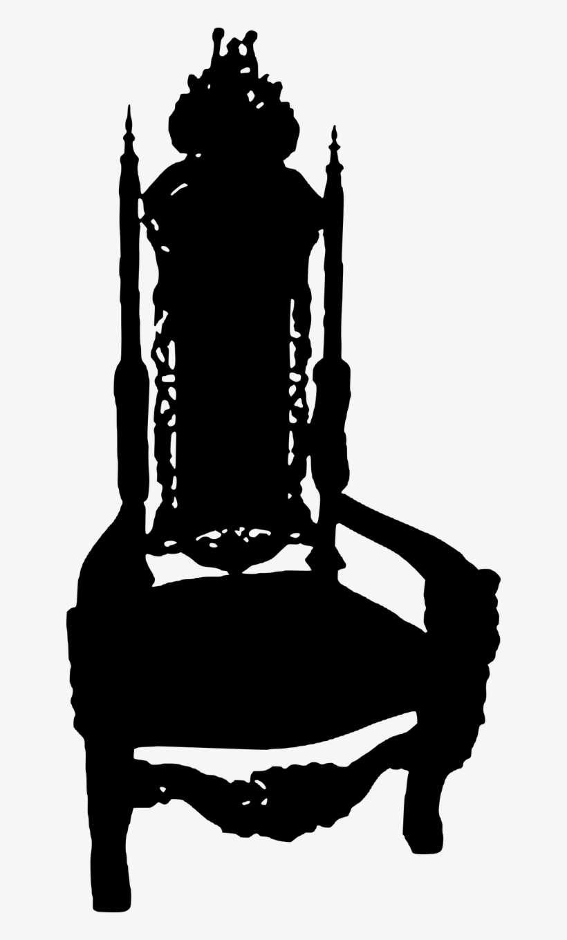 Chair,royal Chair,silhouette,king Chair,free Vector - Royal Chair Silhouette, transparent png