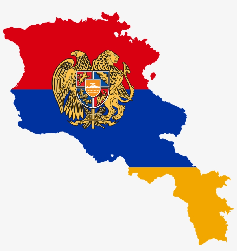 Borders Country Flag - Armenian Flag With Coat Of Arms, transparent png