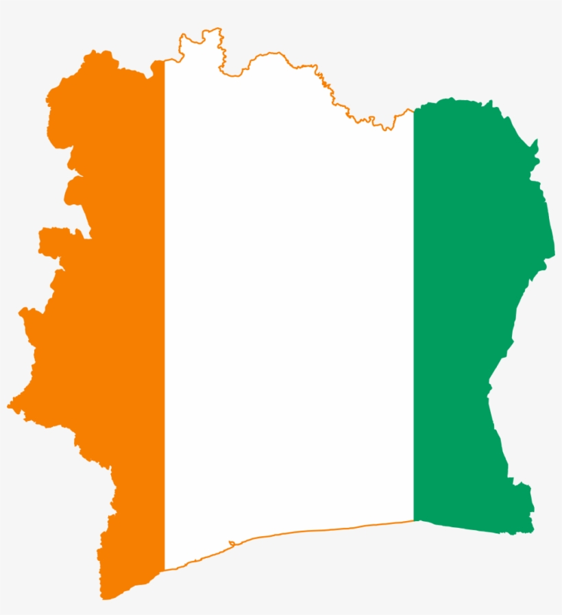Ivory Coast Flag Map, transparent png