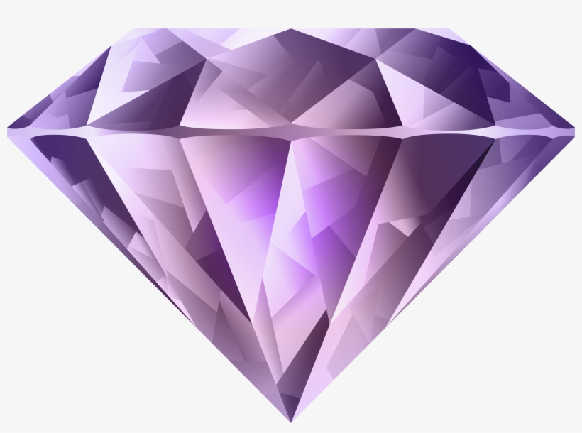 Crystal Clipart Diamond - Purple Diamond Clipart, transparent png