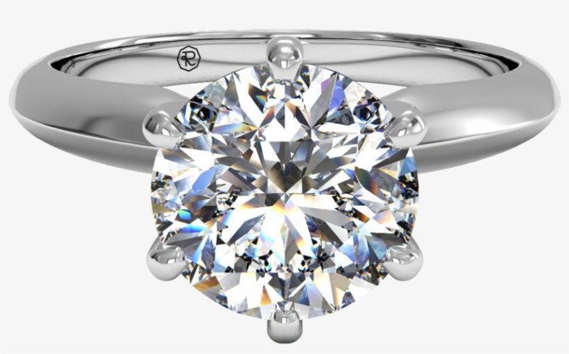 18k White Gold Solitaire Diamond Six Prong Knife Edge - Knife Edge 6 Prong Solitaire, transparent png
