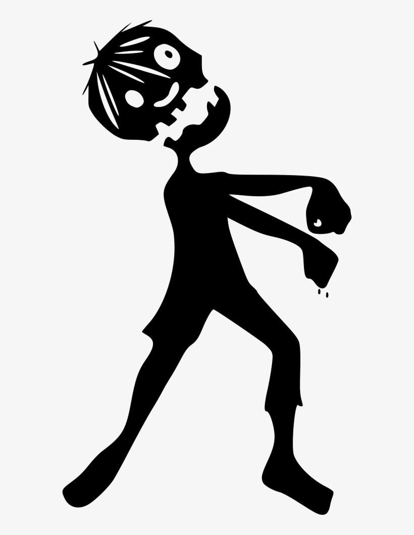 Zombie Walking Dead Following Bite Infection Corpse - Horror Silhouette Png, transparent png