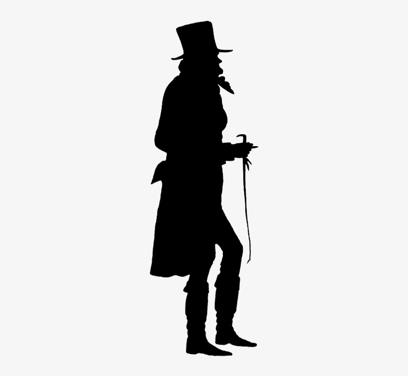 Victorian Silhouette Clipart - Victorian Man Silhouette, transparent png