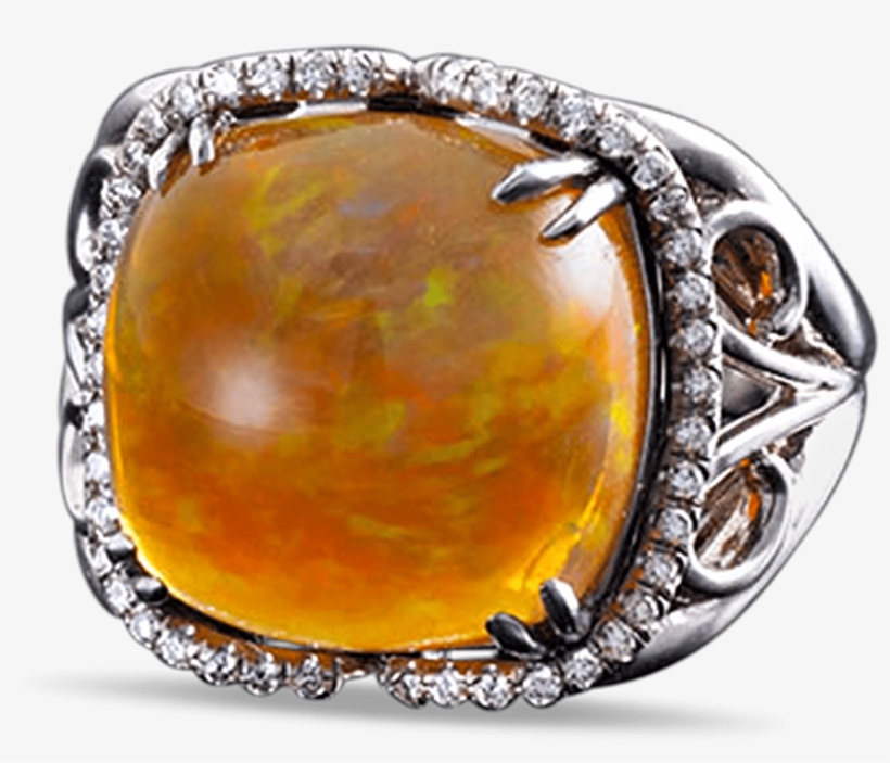 Ethiopian Opal And Diamond Ring, - Diamond, transparent png