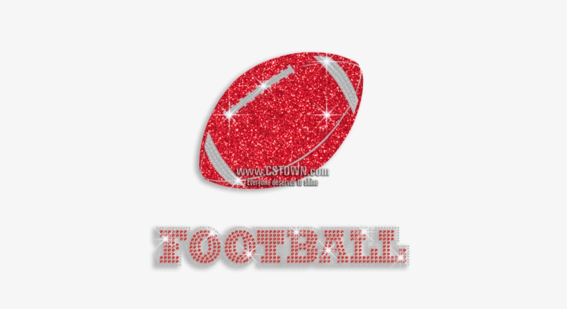 Cool Red American Football Iron On Rhinestone Glitter - American Football, transparent png
