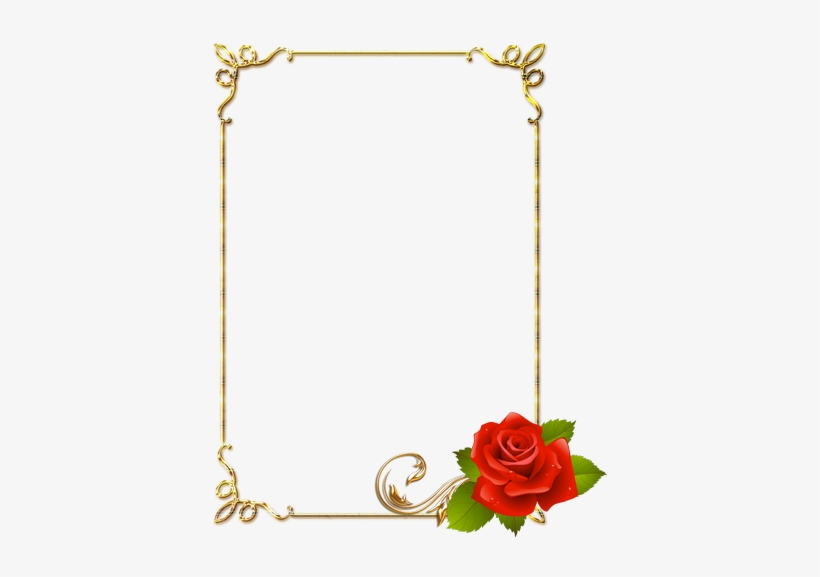 Frame Png Resolution - Moldura Com Rosas Vermelhas, transparent png