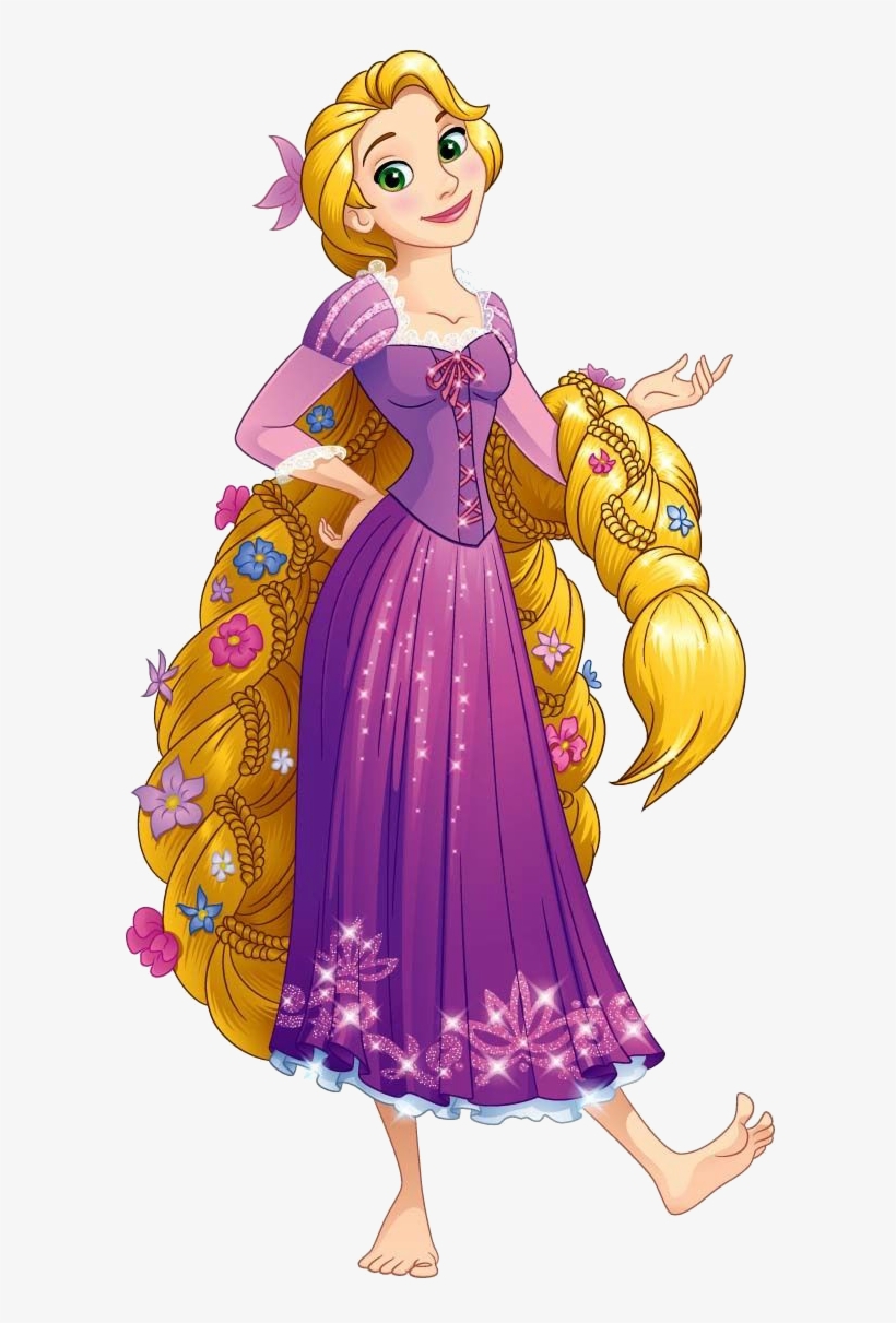 Flower Haired Rapunzel - Set Of 8 Princess Dreaming Plates, transparent png