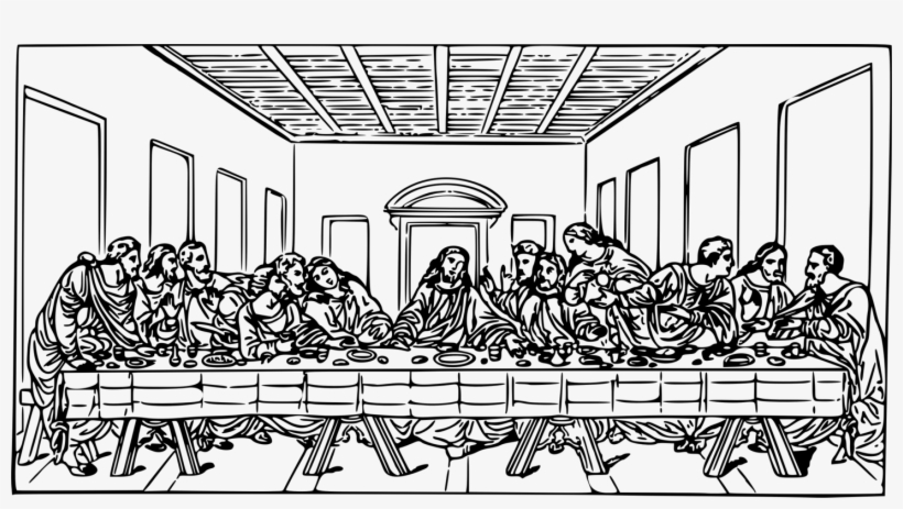 The Last Supper Christian Clip Art Eucharist Drawing - Last Supper Line Art, transparent png