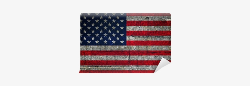 Usa Flag On Grunge Background Wall Mural • Pixers® - Vintage American Flag Heart, transparent png