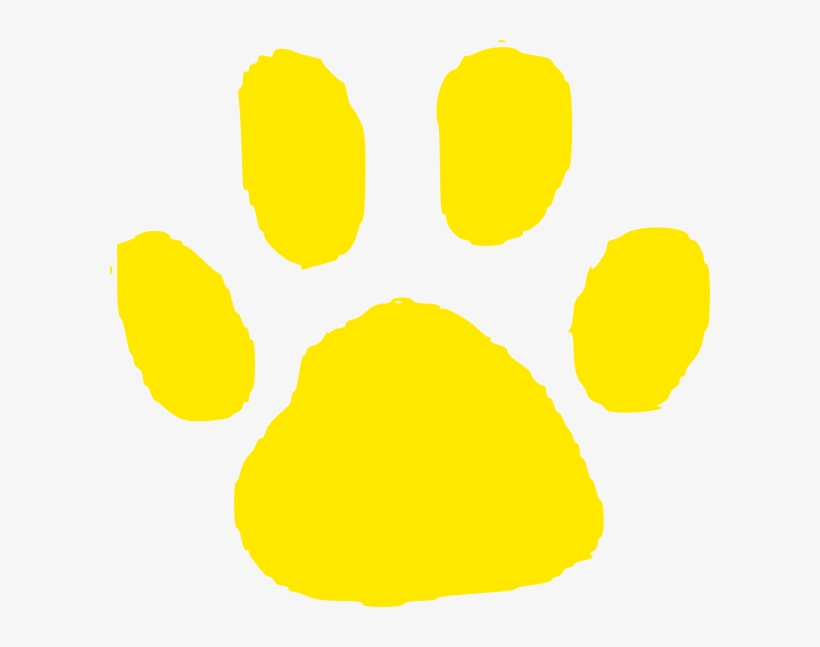 Jpg Transparent Library Bobcat Clipart Blue Dog Paw - Black And Yellow Paw Print, transparent png