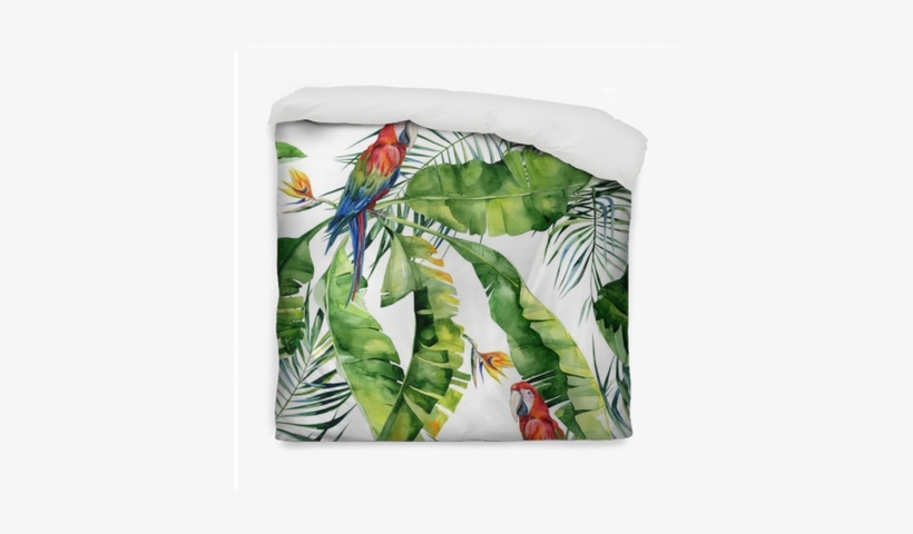 Seamless Watercolor Illustration Of Tropical Leaves, - Watercolor Painting, transparent png