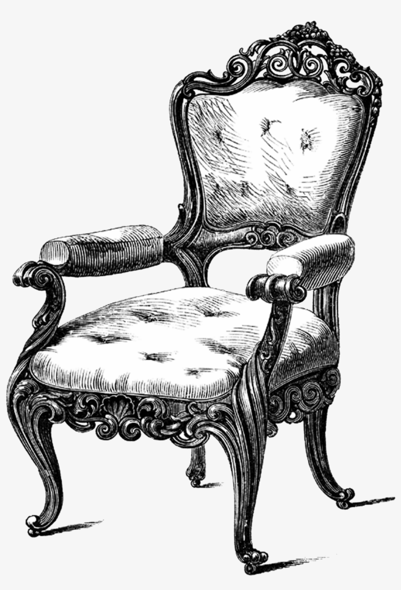 Tons Of Free Yummy Vintage Furniture Printables To - Vintage Chair Drawing, transparent png