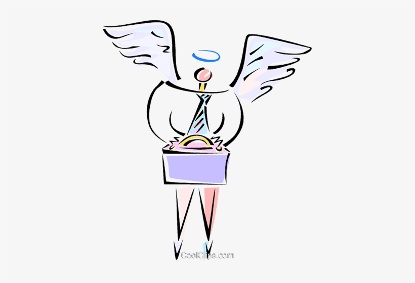 Man With Angel Wings Royalty Free Vector Clip Art Illustration - Snow Job Idiom, transparent png