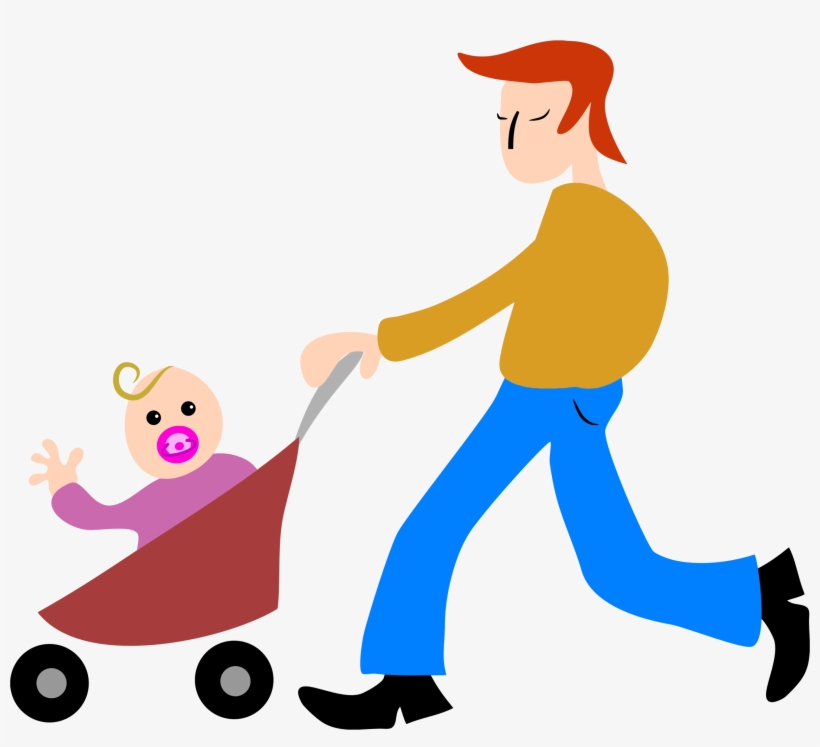 This Free Icons Png Design Of Father And Son Stroller, transparent png