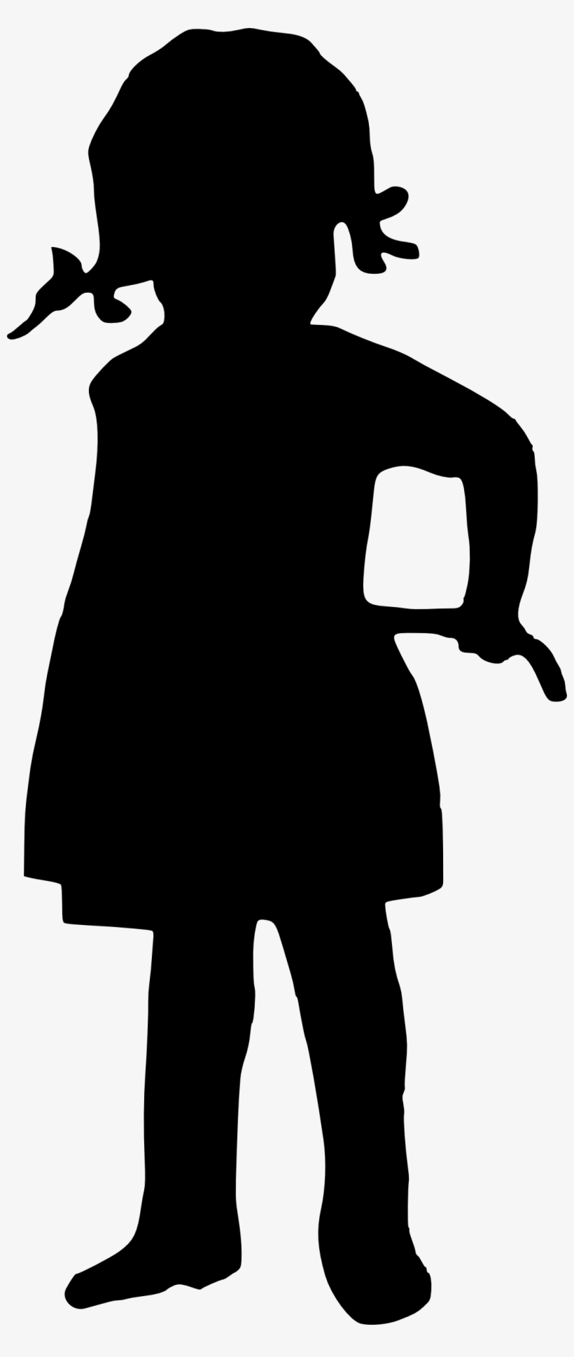 Free Download Little Girl Silhouette Transparent 1094x2533 PNG