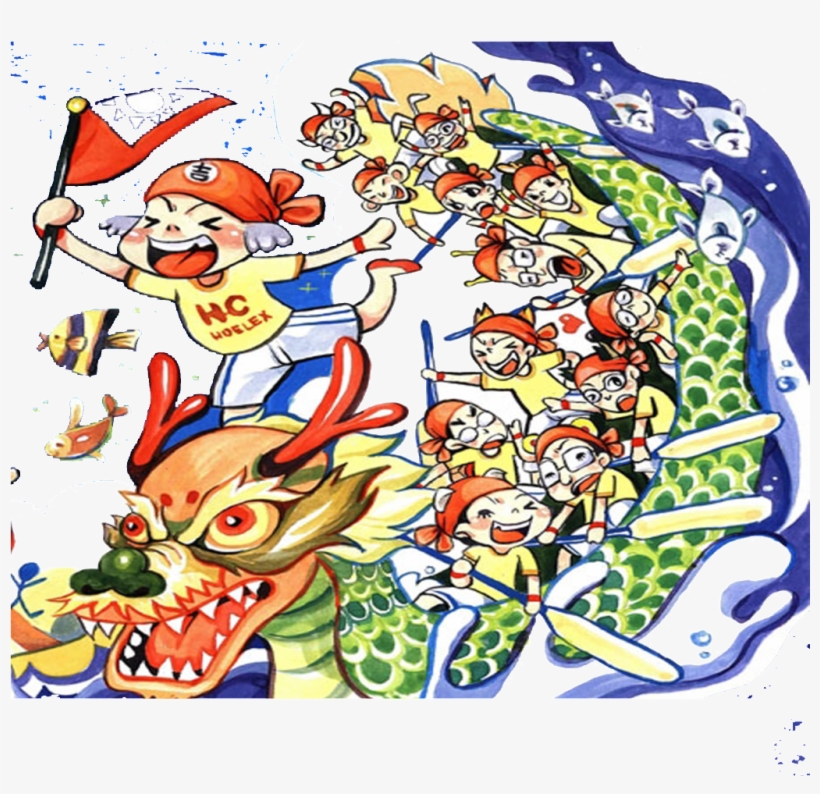 Cartoon Dragon Boat Png, transparent png