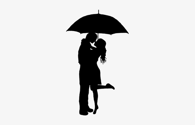 Imgs For > Silhouette Little Girl Blowing Bubbles - Umbrella Silhouette Couple Kiss, transparent png