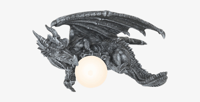 Flying Dragon Orb Lamp - Large Home Decor Orb Dragon Lamp In Faux Stone Finish, transparent png