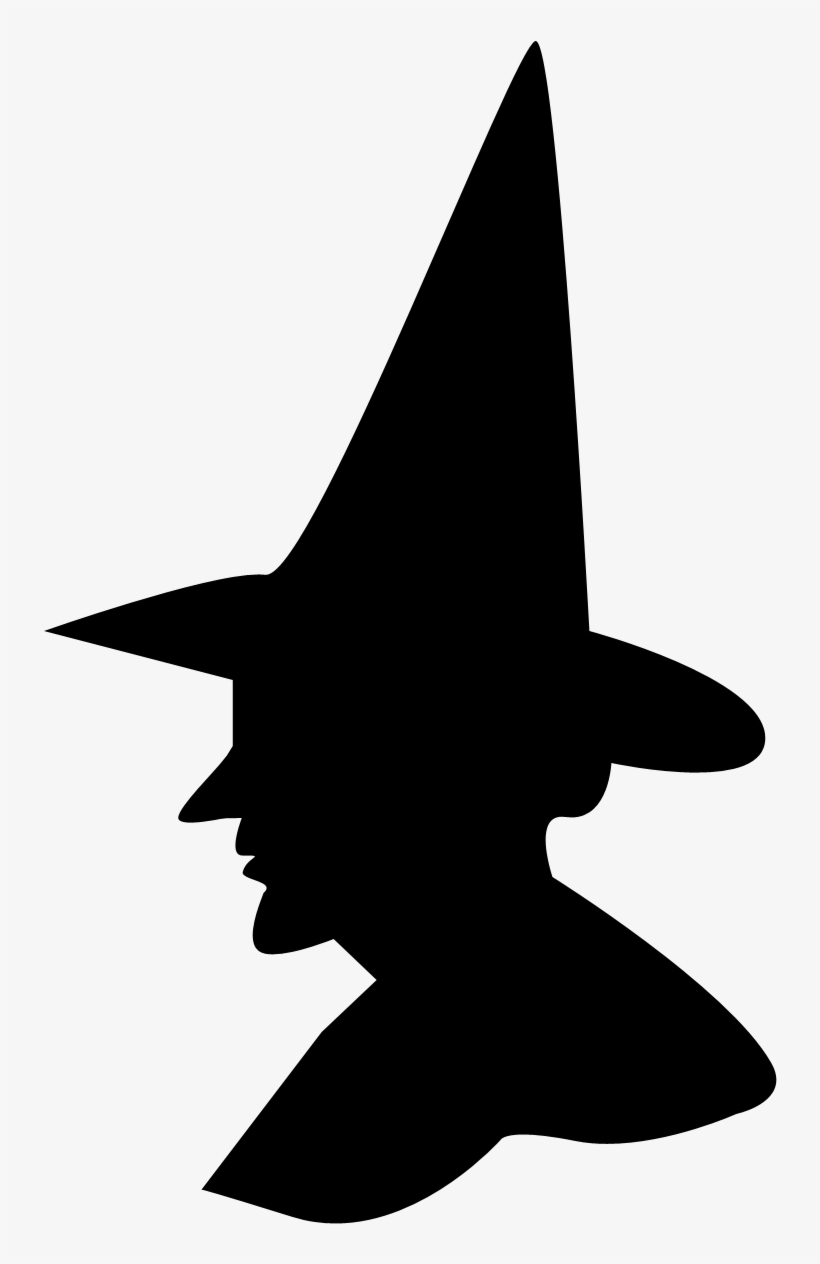 Convert To Base64 Witch Face Silhouette - Silhouette Of A Witch, transparent png