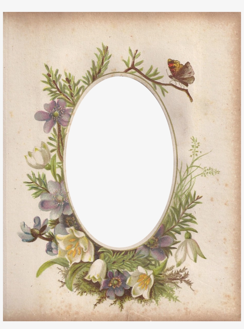 Victorian Photo Album Oval Floral Frame ~ Zibi Vintage - Frame Vintage Oval Floral Png, transparent png