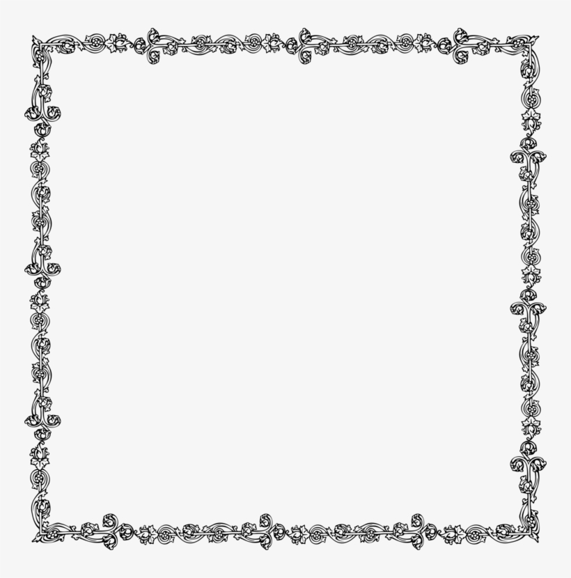 Borders And Frames Picture Frames Victorian Era Ornament - Transparent Black And White Border, transparent png