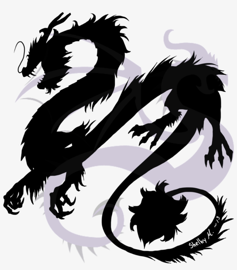 Asian Dragon Png - Silhouette Chinese Dragon, transparent png