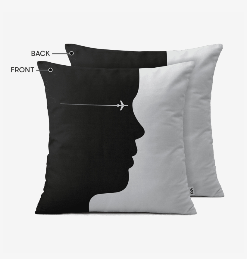 Dailyobjects Face Silhouette 18" Cushion Cover Two - Cushion, transparent png